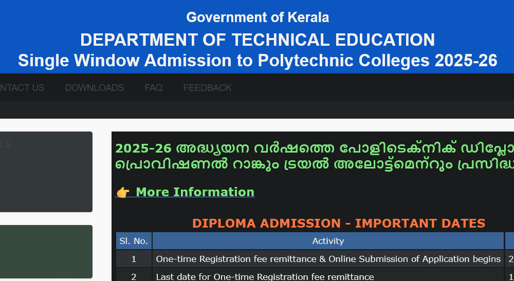 Kerala Polytechnic Trial Allotment 2025: Provisional Rank List, Results, and Key Dates
